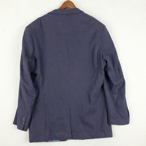 William Hunt Blazer Mens 44R Blue Linen Two Button Vented Casual Lightweight - Picture 5 of 13